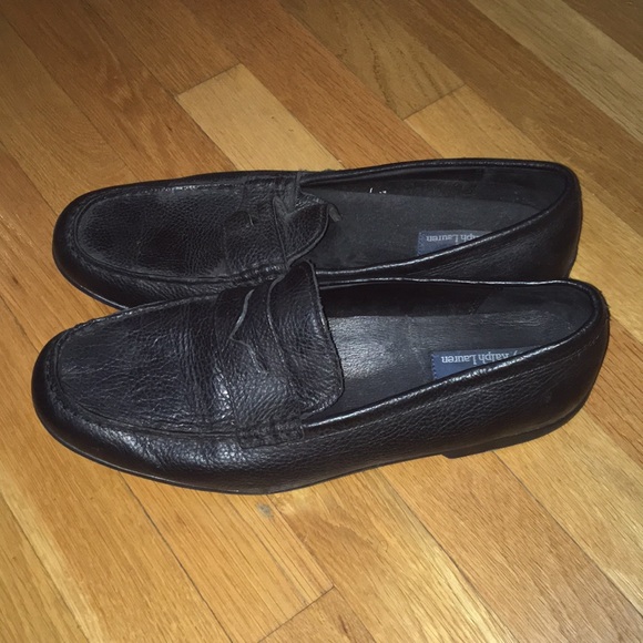 Polo by Ralph Lauren Blk Leather Size 11 Loafers - Picture 2 of 4